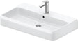 DURAVIT Qatego Waschtisch 800 mm mit Hahnlochbank & HygieneGlaze – Weiß Hochglanz