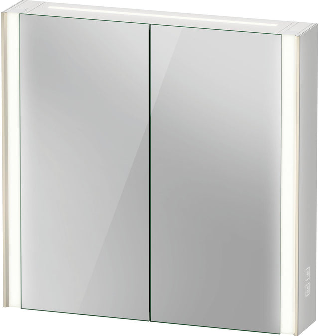 DURAVIT XViu Spiegelschrank 820 mm mit LED-Beleuchtung, Champagner Matt, 2 Türen, IP44