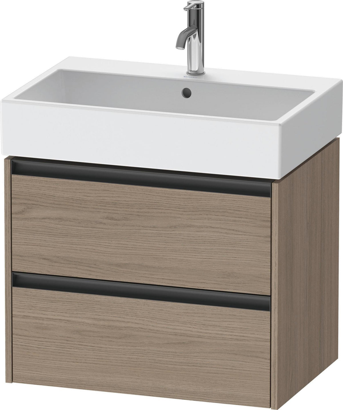 Duravit Ketho.2 Waschtischunterbau 684 mm Eiche Terra mit 2 Schubkästen und Soft-Close