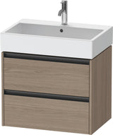 Duravit Ketho.2 Waschtischunterbau 684 mm Eiche Terra mit 2 Schubkästen und Soft-Close