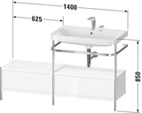 Duravit Waschtischset HAPPY D.2 PLUS 1400x490mm ein Hahnloch taupe supermatt