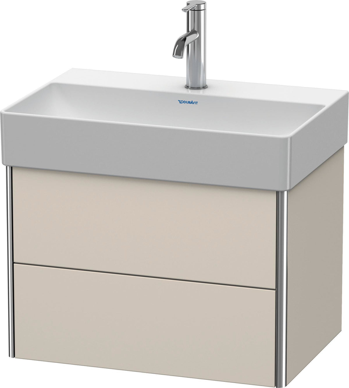 Duravit XSquare Waschtischunterbau 584 mm, 2 Schubkästen, Betongrau Matt, wandhängend