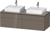 DURAVIT L-Cube Waschtischunterbau 1420 mm Taupe supermatt mit Tip-on und Soft-Close