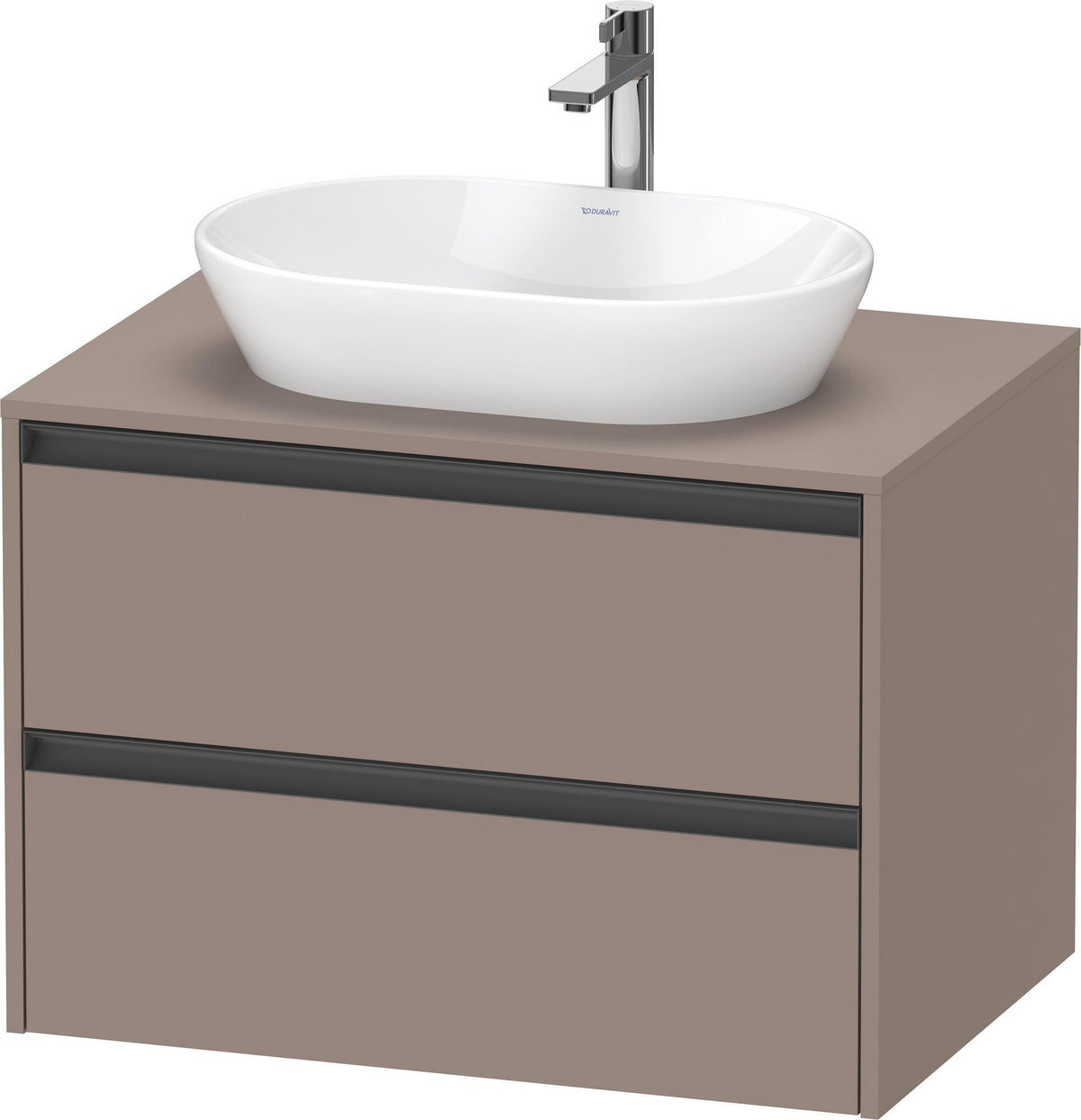 Duravit Ketho.2 Konsolen-Waschtischunterbau 800 mm betongrau matt mit 2 Schubkästen