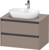 Duravit Ketho.2 Konsolen-Waschtischunterbau 800 mm betongrau matt mit 2 Schubkästen