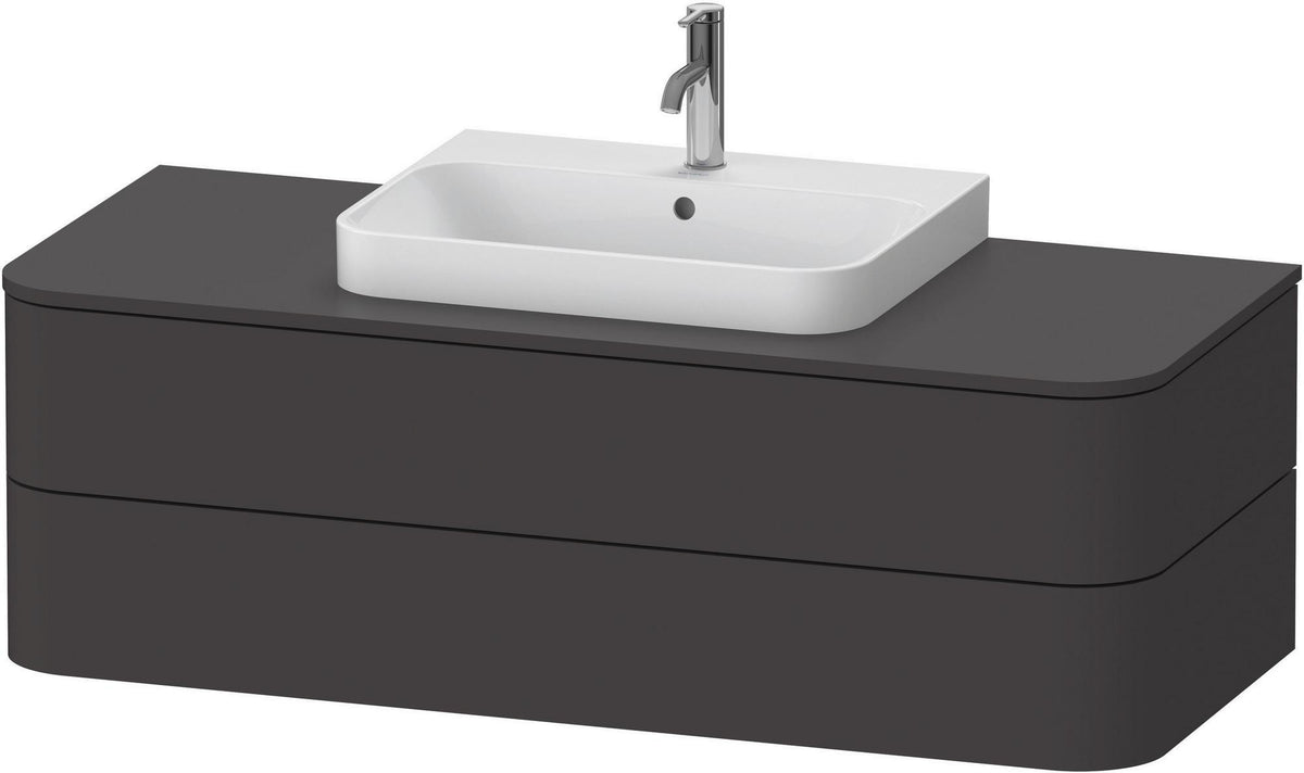 DURAVIT Happy D.2+ Konsolenwaschtischunterbau 1300 mm taupe supermatt mit Tip-On Technik und LED-Innenbeleuchtung