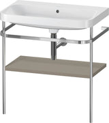 DURAVIT Happy D.2 c-shaped Waschtisch-Set 775 mm mit Metallkonsole, taupe seidenmatt