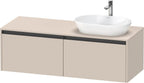 taupe supermatt / 2 Auszüge / rechts