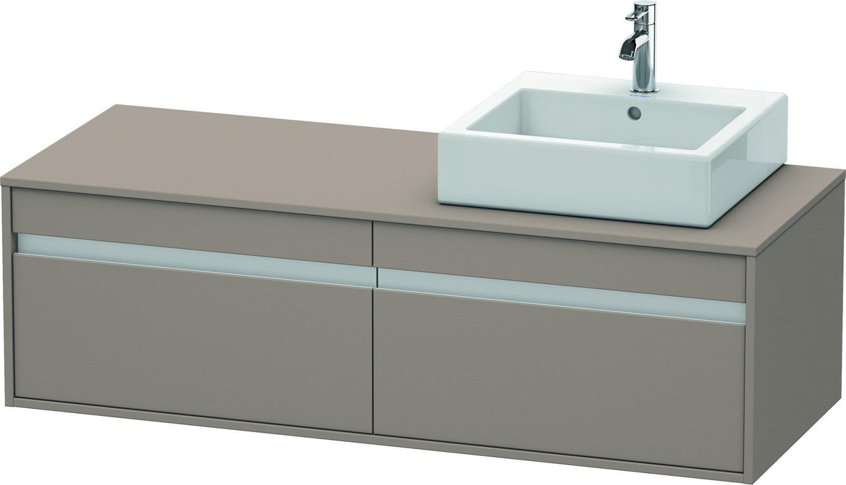 Duravit Ketho Waschtischunterbau wandhängend 1400 mm, 2 Auszüge, weiß matt, Becken links