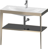 Duravit XViu c-bonded Waschtischset 1000 mm mit Metallkonsole, weiß hochglanz / schwarz matt – inkl. Waschschüssel