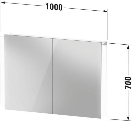 DURAVIT Spiegelschrank Ketho.2 800 mm mit LED-Beleuchtung, 2 Türen und Soft-Close