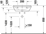 Duravit D-Neo Waschtisch 550 mm weiß mit Überlauf und WonderGliss