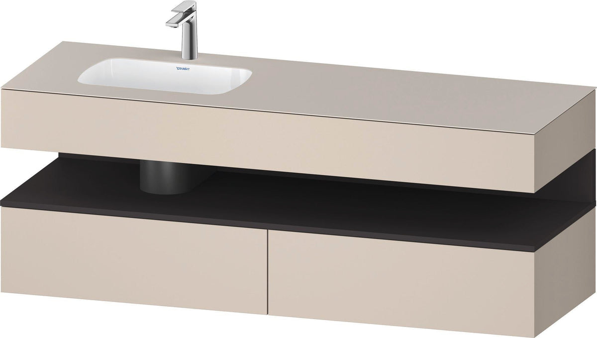 DURAVIT Qatego Studio F. A. Porsche Einbauwaschtisch mit Konsolenwaschtischunterbau 1600 mm Weiß Matt