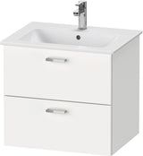 Duravit XBase Waschtischunterbau wandhängend 600 mm, 2 Schubkästen, weiß matt, Soft-Close