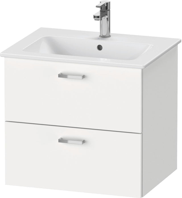 Duravit XBase Waschtischunterbau wandhängend 600 mm, 2 Schubkästen, weiß matt, Soft-Close