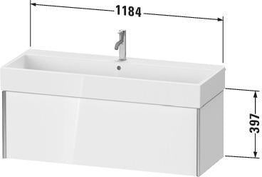 Duravit Waschtischunterbau XVIU 1184 mm Nussbaum Mitte für Vero Air – Matt