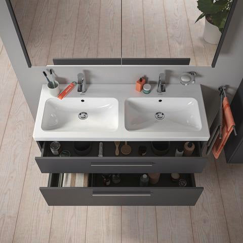 DURAVIT D-Code Spiegelschrank 1200 mm mit LED-Beleuchtung, 2 Türen, Front- und Innenspiegel