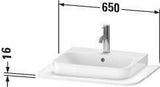 Duravit Konsole Happy D.2+ 650x480mm Weiß Hochglanz mit 1 Ausschnitt