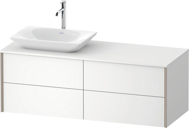 Duravit XVIU Waschtischunterbau 1400 mm Champagner Matt mit Konsolenplatte und 4 Schubkästen