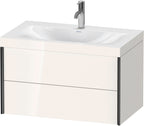 weiß / m.Viu,2Schubk.503x800x480mm 1Hl,schwarz m./weiß hgl.Dekor,RahmenC / weiß hochglanz