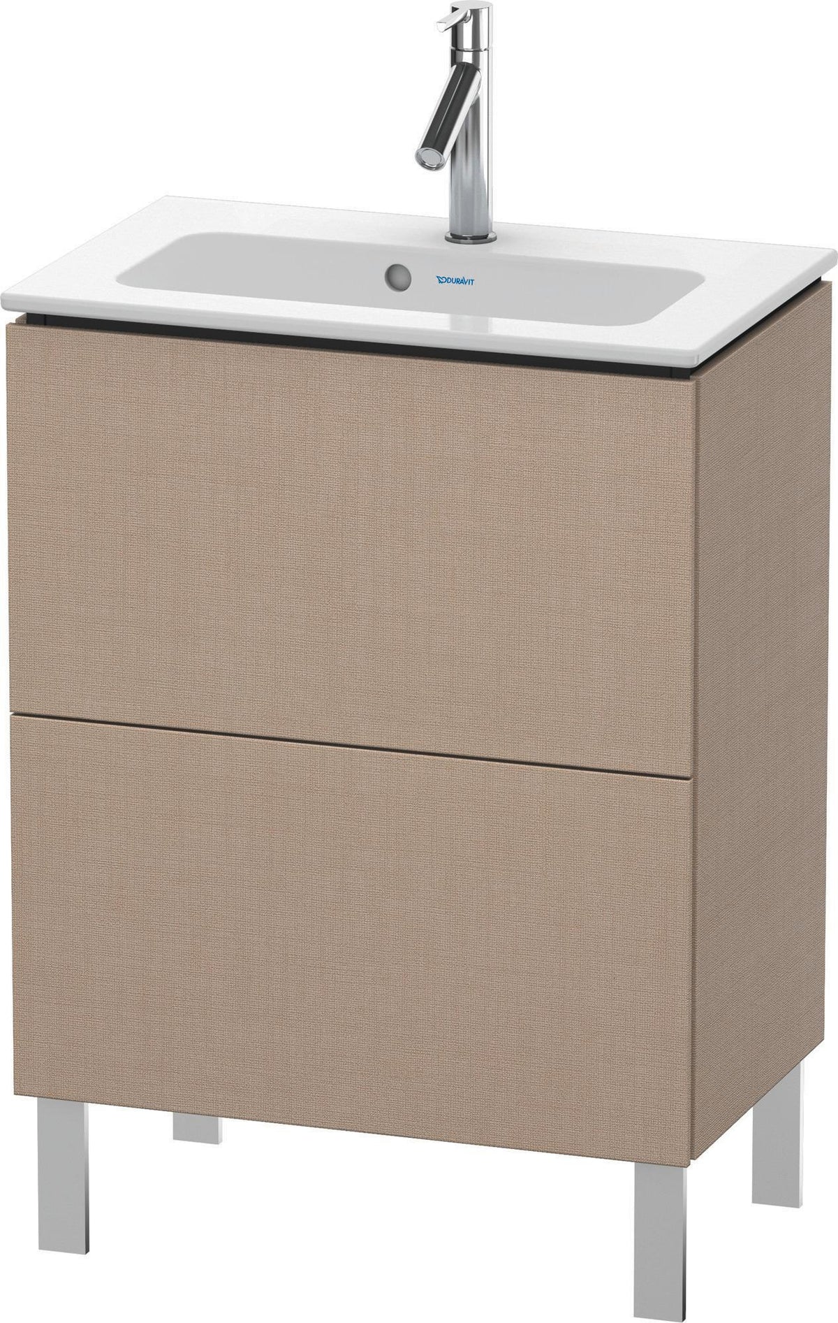 Duravit L-Cube Waschtischunterbau 620 mm, 2 Auszüge, bodenstehend, Weiß Matt – mit Tip-On