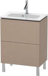 Duravit L-Cube Waschtischunterbau 620 mm, 2 Auszüge, bodenstehend, Weiß Matt – mit Tip-On