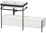 Duravit Waschtischset HAPPY D.2 PLUS 1400x490mm ein Hahnloch taupe supermatt