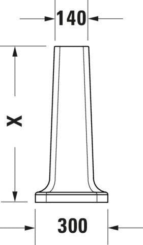 DURAVIT Standsäule Serie 1930 Weiß 296x300x630 mm aus Sanitärkeramik
