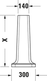 DURAVIT Standsäule Serie 1930 Weiß 296x300x630 mm aus Sanitärkeramik