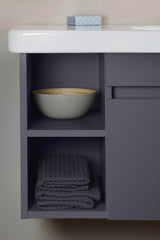 Duravit DuraStyle Möbelwaschtisch 800 mm mit Überlauf, Hahnlochbank und Becken rechts in Weiß