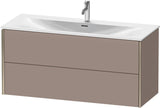 DURAVIT XViu Waschtischunterbau wandhängend 1210 mm, 2 Schubkästen, weiß matt – ohne Griff, mit Tip-On-Technik