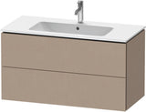 Duravit L-Cube Waschtischunterbau 1020 mm taupe matt – wandhängend, 2 Schubkästen, Tip-On
