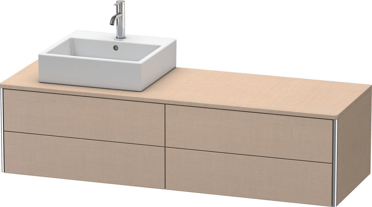 Duravit XSquare Waschtischunterbau 1600 mm, betongrau matt, 4 Schubkästen, wandhängend, Becken links