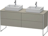 DURAVIT XSquare Waschtischunterbau 1600 mm betongrau matt, 4 Schubkästen, Tip-On, bodenstehend