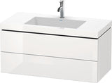 Duravit L-Cube Waschtischset 1000x480 mm mit Vero Air Möbelwaschtisch und 2 Schubkästen in Steingrau matt