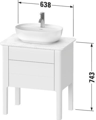 DURAVIT Luv Waschtischunterbau bodenstehend 743x688x450mm Weiß Seidenmatt 1 Auszug
