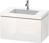 Duravit L-Cube c-bonded Waschtischset 800 mm mit Vero Air, 1 Auszug, Weiß Matt