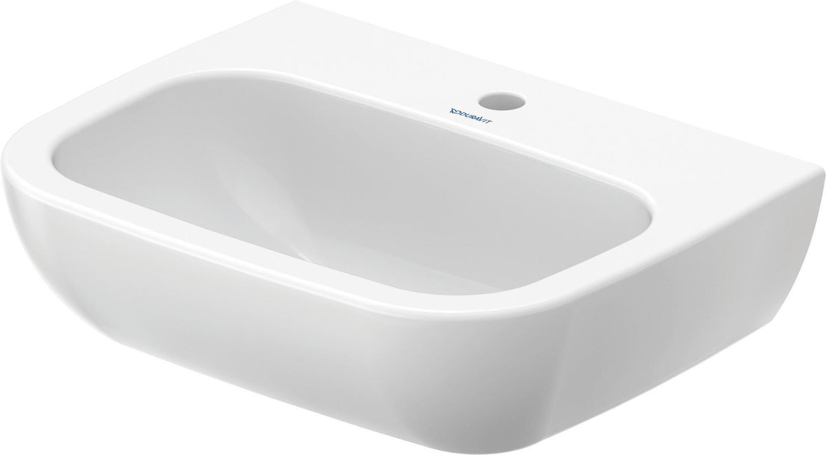 Duravit D-Code Waschtisch 550 mm weiß, wandhängend, mit Hahnlochbank und 1 Hahnloch