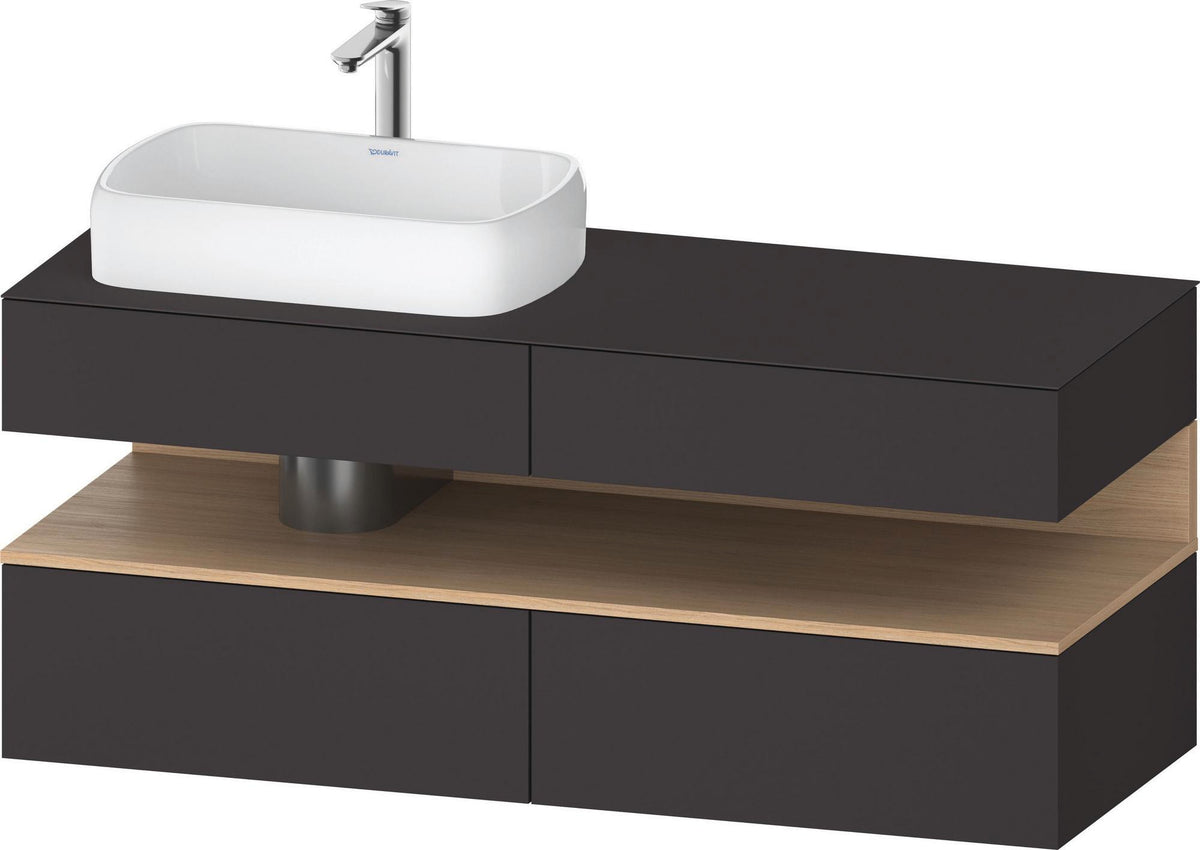 DURAVIT Qatego Studio F. A. Porsche Konsolenwaschtischunterbau 1400 mm Weiß Matt mit LED-Nischenbeleuchtung