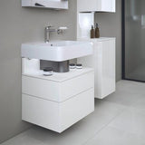 DURAVIT Qatego Waschtischunterbau 590 mm wandhängend, 1 Auszug, weiß Hochglanz, Nische Eiche Schwarz