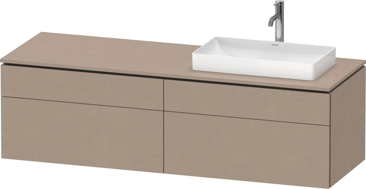 Duravit L-Cube Waschtischunterbau 1620 mm taupe supermatt mit Tip-On Technik und Soft-Close