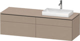 Duravit L-Cube Waschtischunterbau 1620 mm taupe supermatt mit Tip-On Technik und Soft-Close
