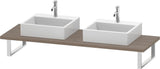Duravit L-Cube Konsole variabel 800-2000 mm, 2 Ausschnitte, Amerikanischer Nussbaum