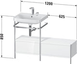 Duravit Happy D.2 Plus Waschtischset 1200 mm taupe supermatt – Einrichtungssystem Nussbaum rechts, bodenstehend, mit Hahnloch