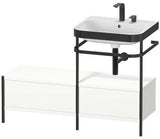Duravit Waschtischset Happy D.2 Plus 1200x490mm ein Hahnloch taupe supermatt mit Metallkonsole