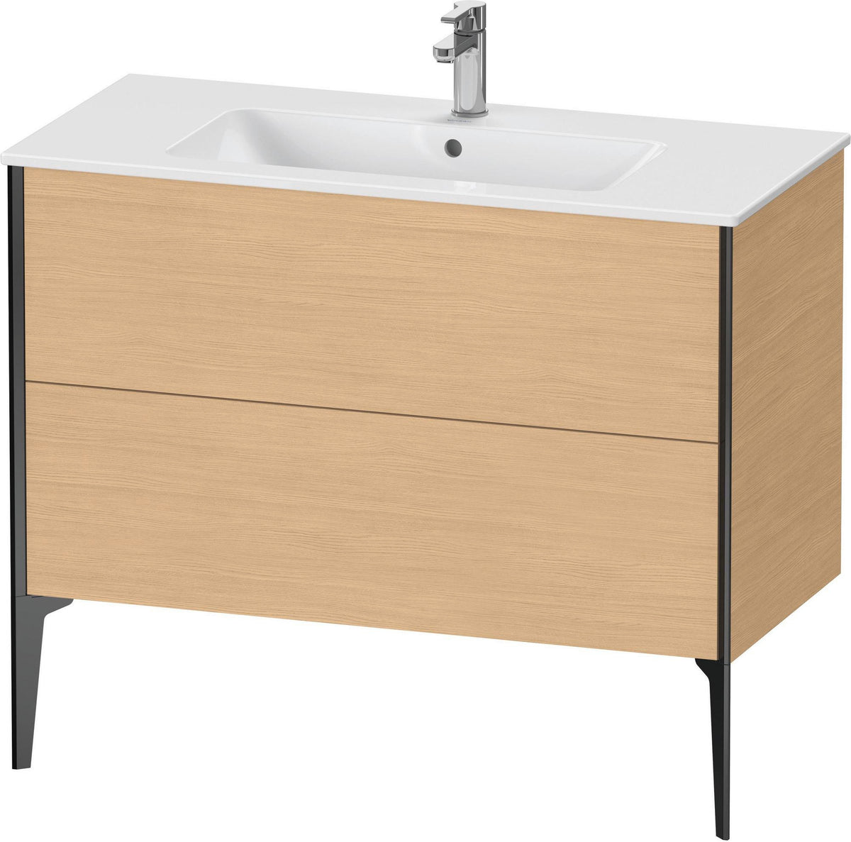 Duravit XViu Waschtischunterbau bodenstehend 1010 mm, 2 Auszüge, weiß matt, Tip-On