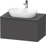 DURAVIT D-Neo Konsolenwaschtischunterbau 800 mm betongrau matt mit Bronze-Griff und Soft-Close-Auszug