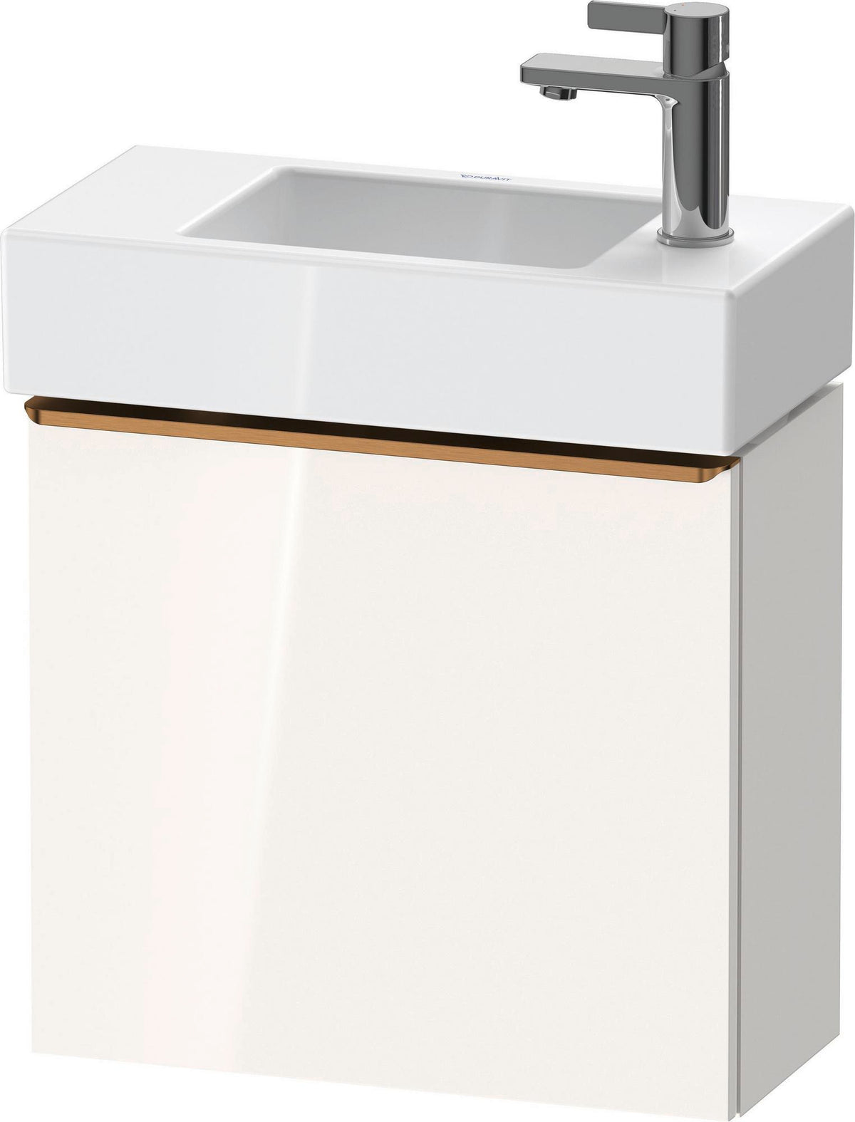 DURAVIT D-Neo Waschtischunterbau 484 mm betongrau matt mit Tür rechts und Bronze-Griff