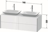 DURAVIT XVIU Waschtischunterbau 1400x550mm Champagner Satin-Matt mit Konsolenplatte