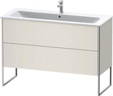 Duravit XSquare Waschtischunterbau 1210 mm mit zwei Auszügen in Außenfarbe Taubenblau matt
